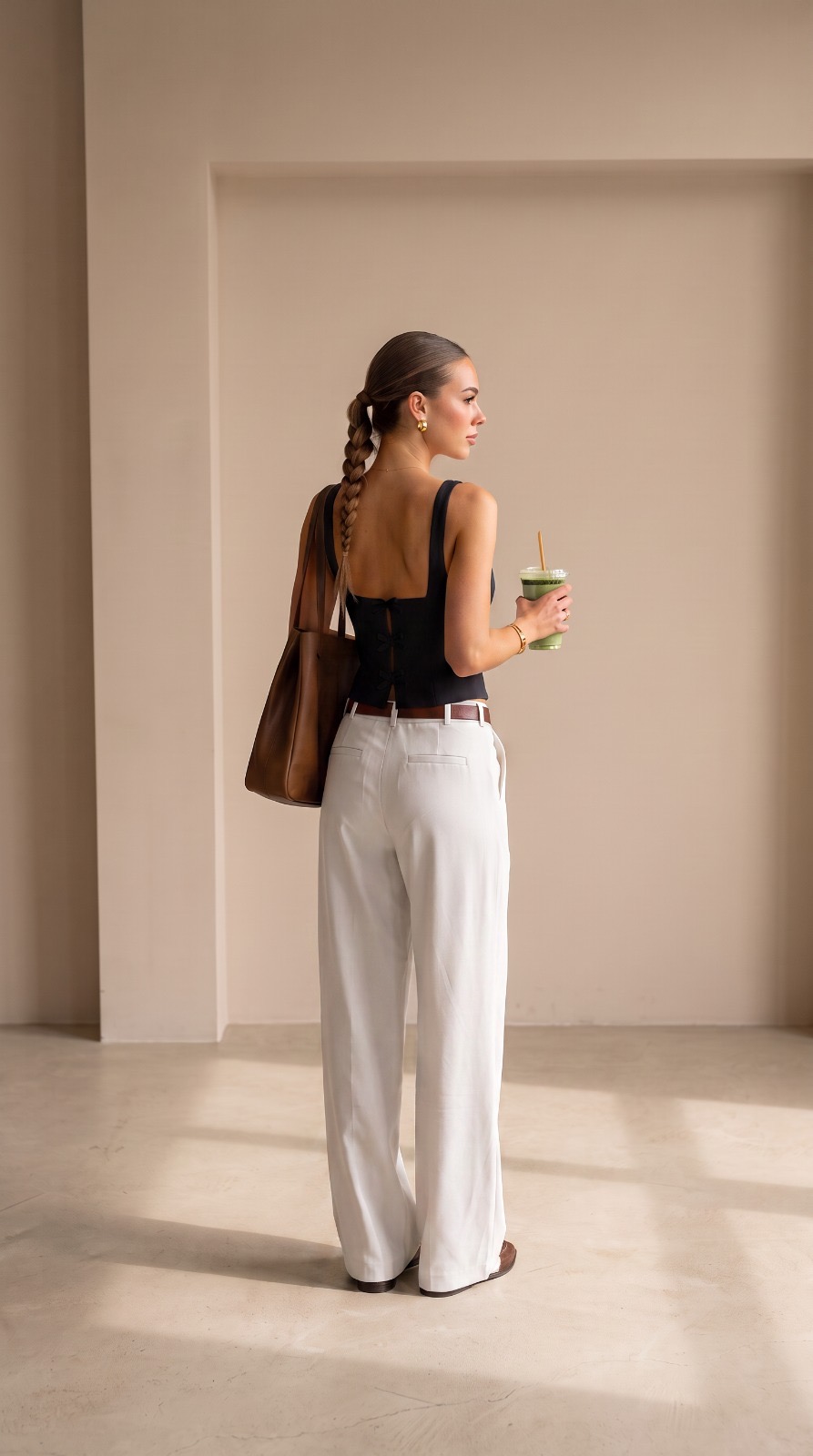 Bow Back Shirt in Black